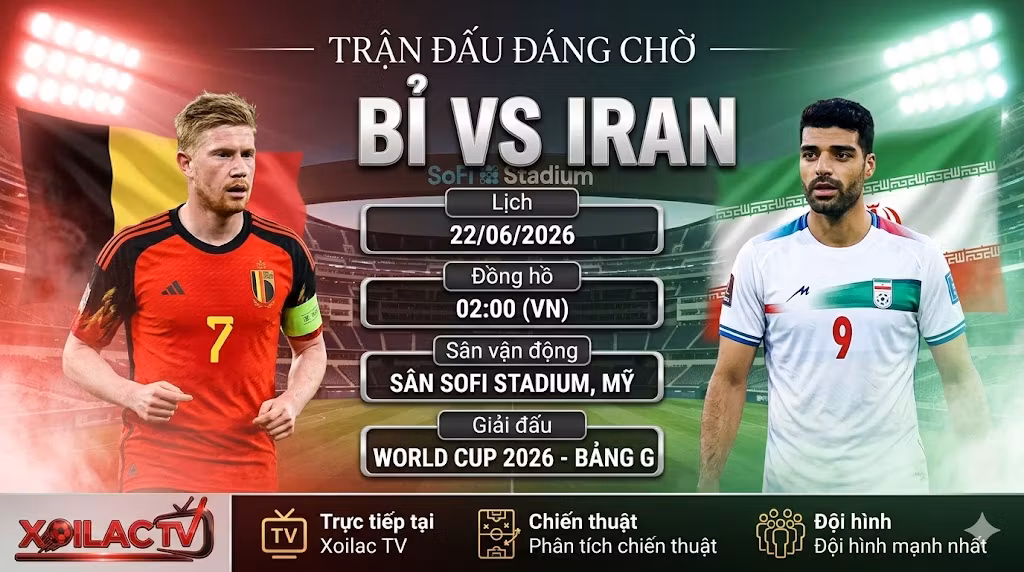 Nhận định Bỉ vs Iran (02h00, 22/06/2026): “Quỷ đỏ” gầm vang tại SoFi